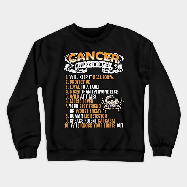 Horoscope: Cancer Crewneck Sweatshirt by obet619315